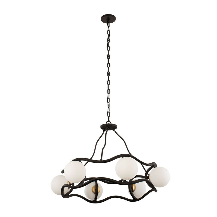 Black Betty 374C06CBFG 6-Light Chandelier - Carbon/French Gold