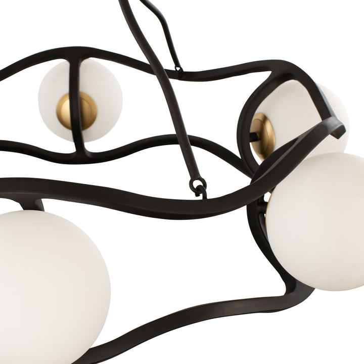 Black Betty 374C06CBFG 6-Light Chandelier - Carbon/French Gold