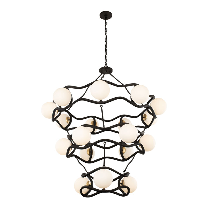 Black Betty 374C18CBFG 18-Light Chandelier - Carbon/French Gold