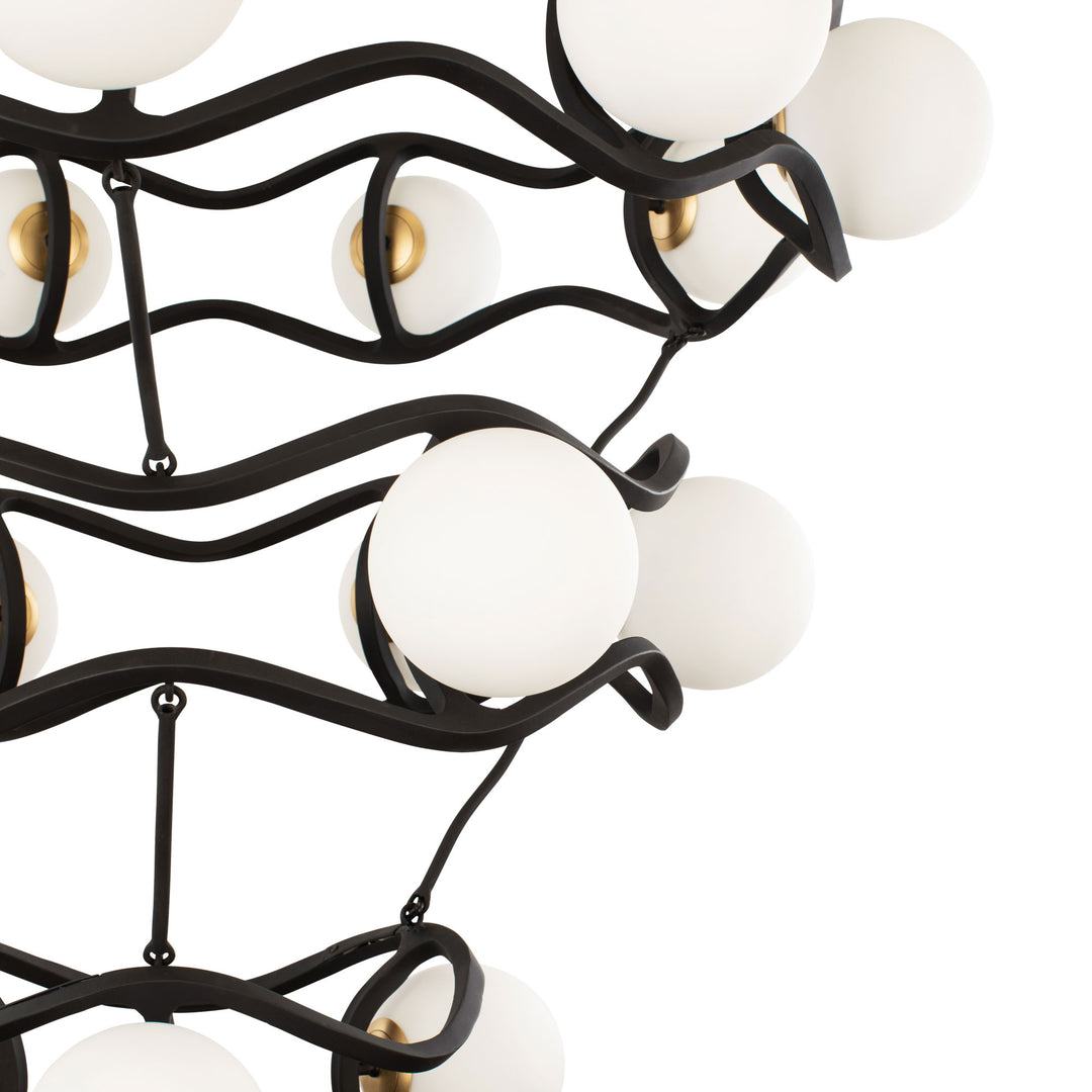 Black Betty 374C18CBFG 18-Light Chandelier - Carbon/French Gold