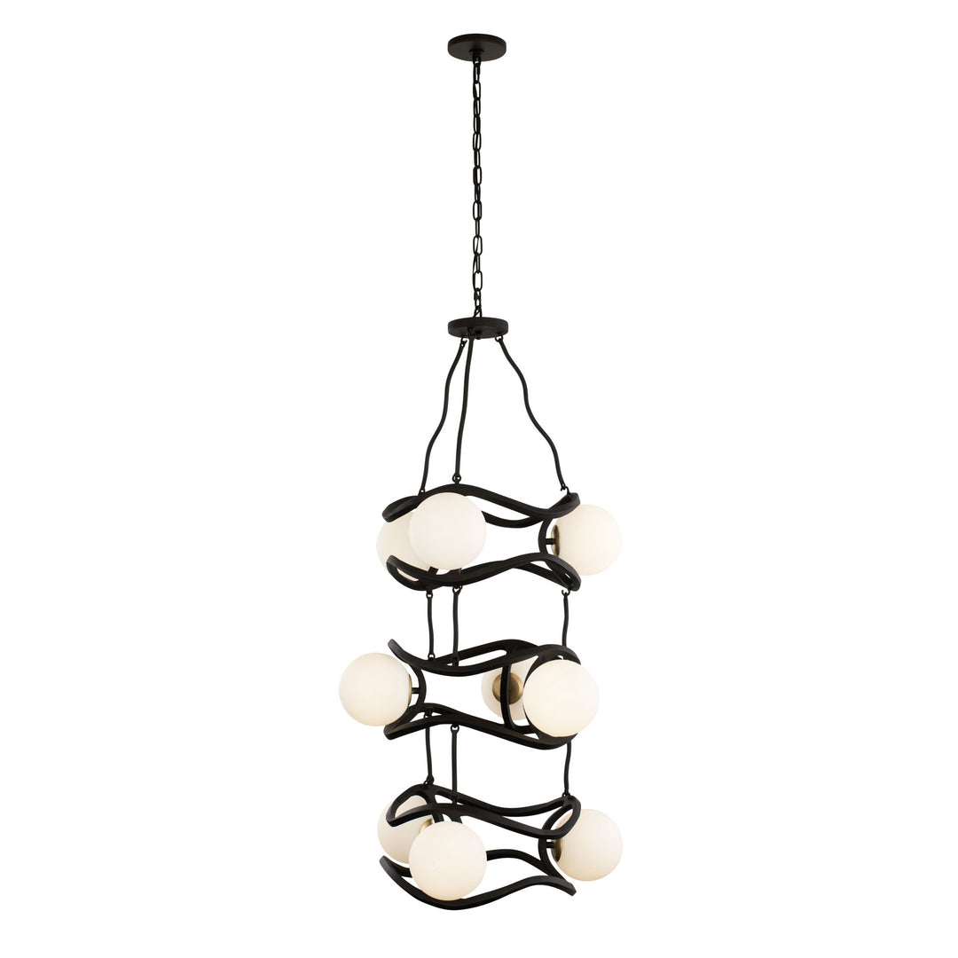 Black Betty 374F09CBFG 9-Light Foyer Pendant Light - Carbon/French Gold