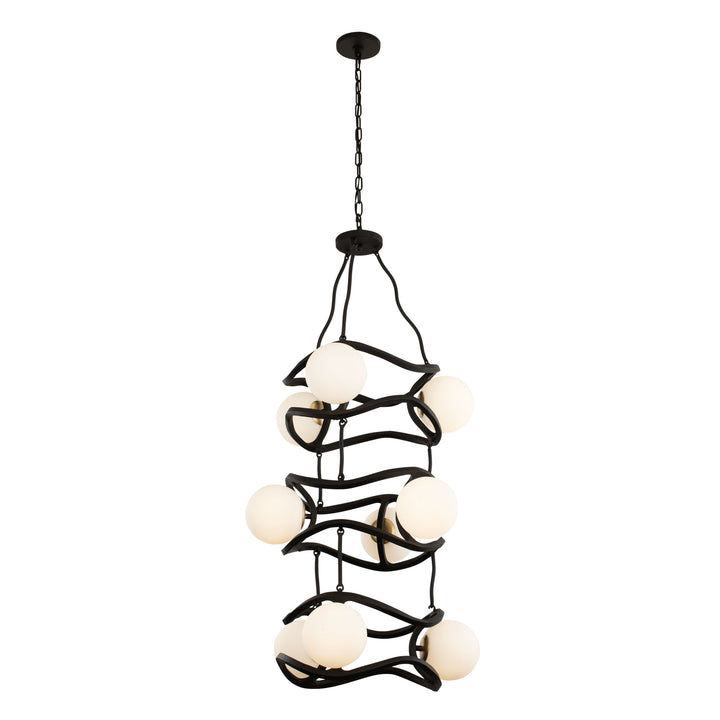 Black Betty 374F09CBFG 9-Light Foyer Pendant Light - Carbon/French Gold