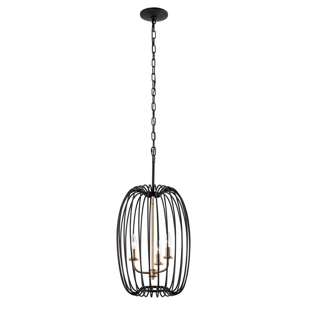 Nico 375F03CBHG 3-Light Foyer Pendant Light - Carbon/Havana Gold