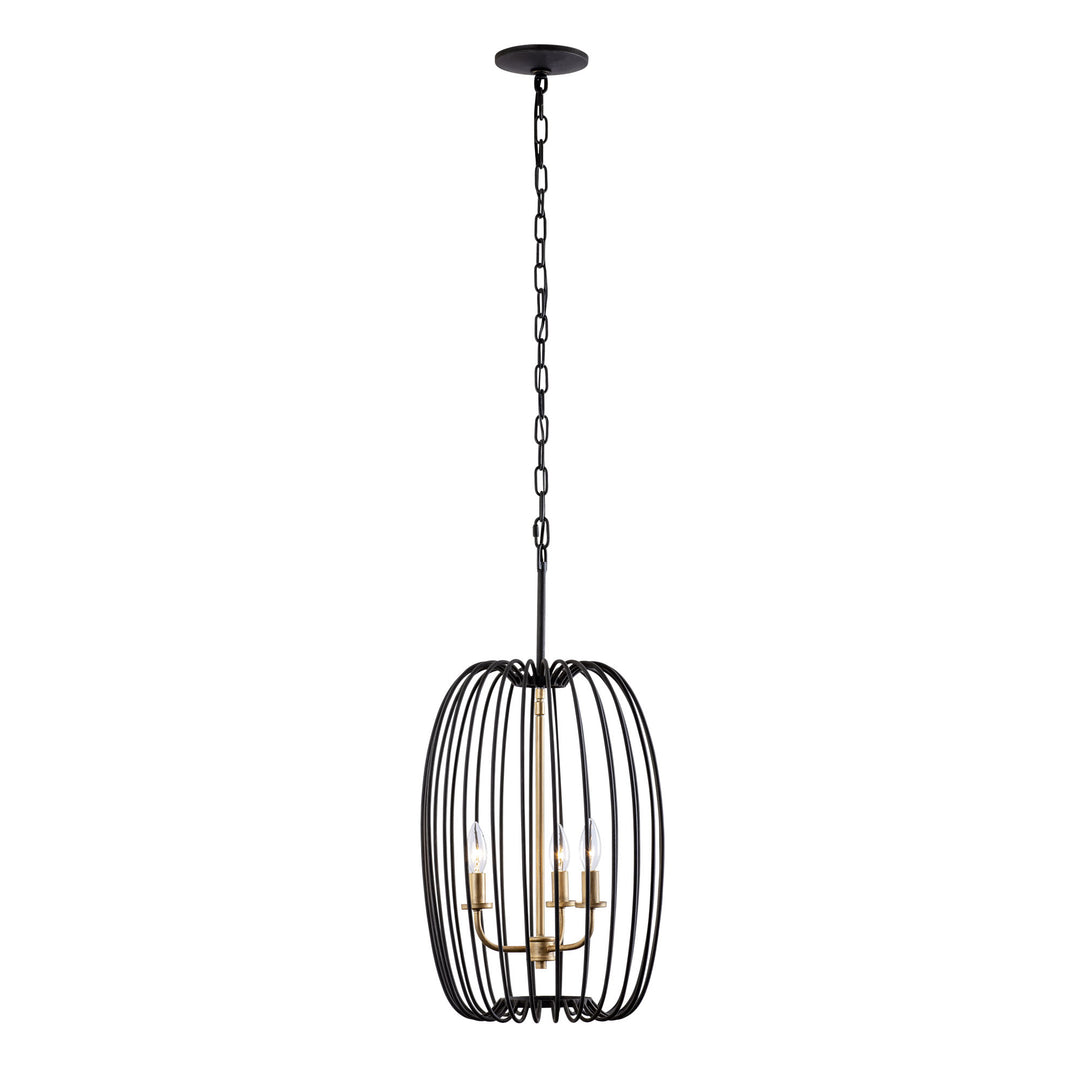 Nico 375F03CBHG 3-Light Foyer Pendant Light - Carbon/Havana Gold