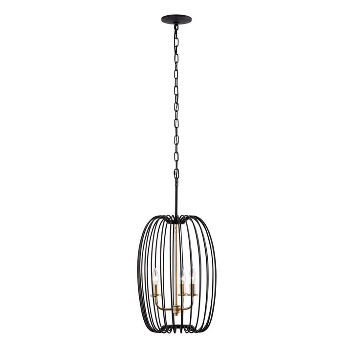 Nico 375F03CBHG 3-Light Foyer Pendant Light - Carbon/Havana Gold