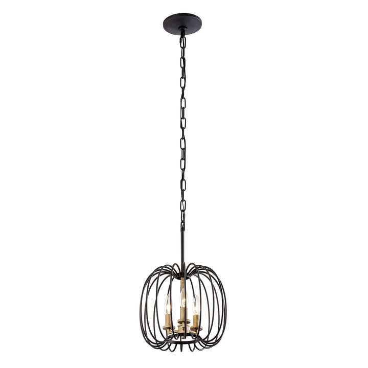 Nico 375M03CBHG 3-Light Mini Pendant Light - Carbon/Havana Gold