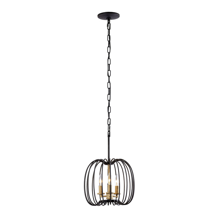 Nico 375M03CBHG 3-Light Mini Pendant Light - Carbon/Havana Gold