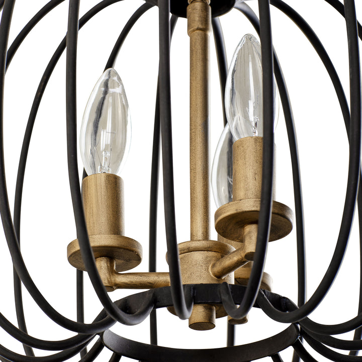 Nico 375M03CBHG 3-Light Mini Pendant Light - Carbon/Havana Gold