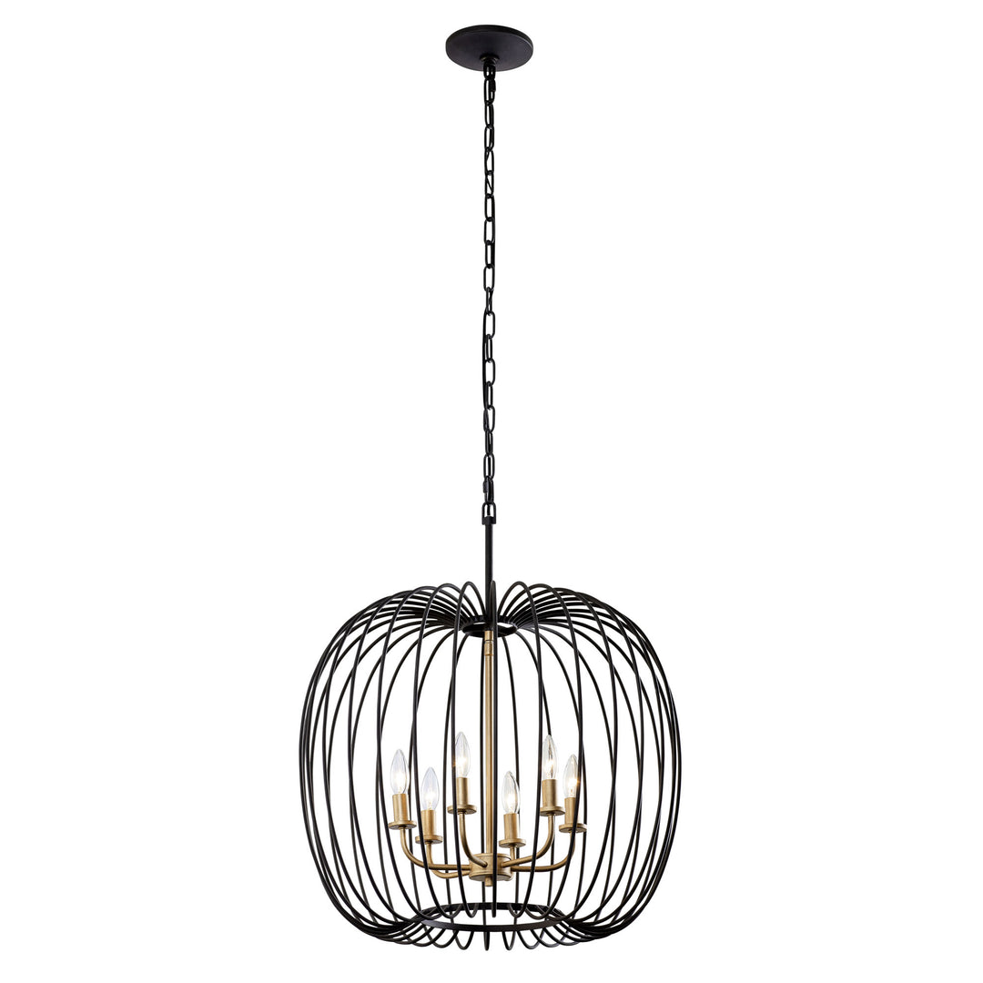 Nico 375P06CBHG 6-Light Pendant Light - Carbon/Havana Gold