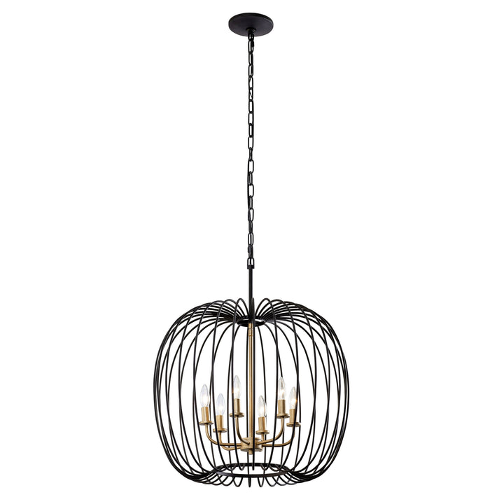 Nico 375P06CBHG 6-Light Pendant Light - Carbon/Havana Gold