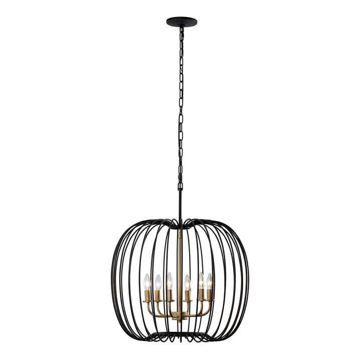 Nico 375P06CBHG 6-Light Pendant Light - Carbon/Havana Gold