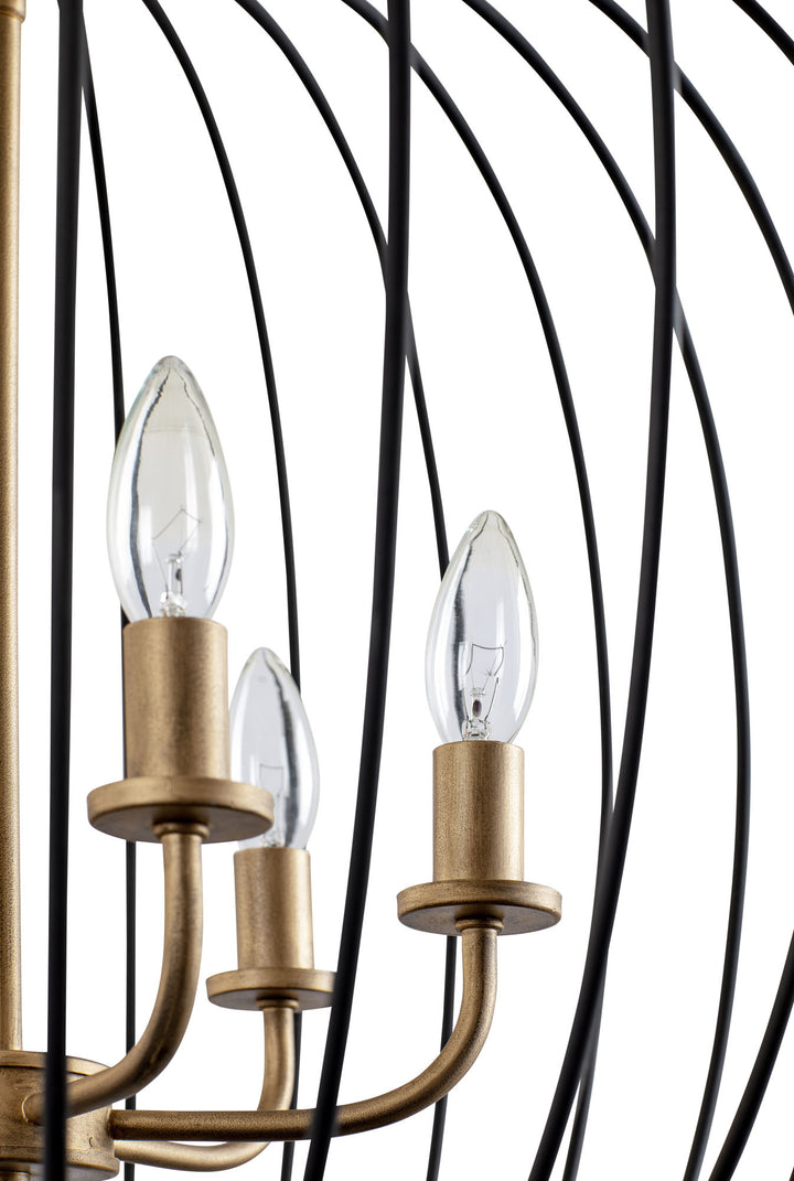 Nico 375P06CBHG 6-Light Pendant Light - Carbon/Havana Gold