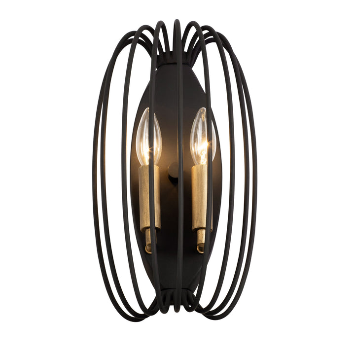 Nico 375W02CBHG 2-Light Wall Sconce - Carbon/Havana Gold