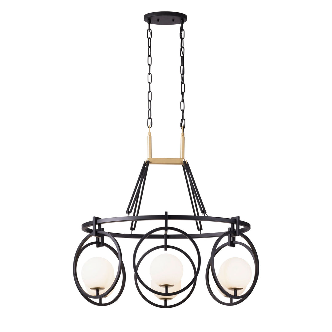 Stopwatch 388N06MBFG 6-Light Kitchen Island Pendant - Matte Black/French Gold