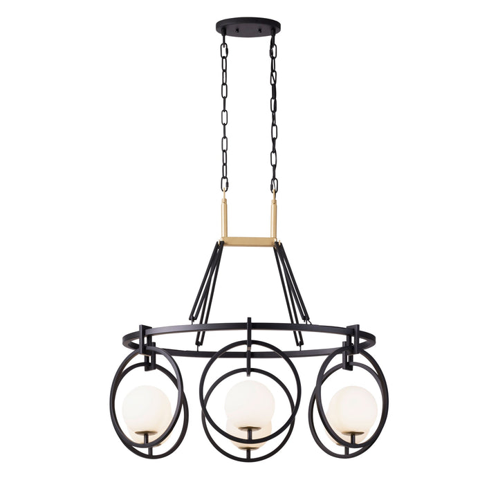 Stopwatch 388N06MBFG 6-Light Kitchen Island Pendant - Matte Black/French Gold