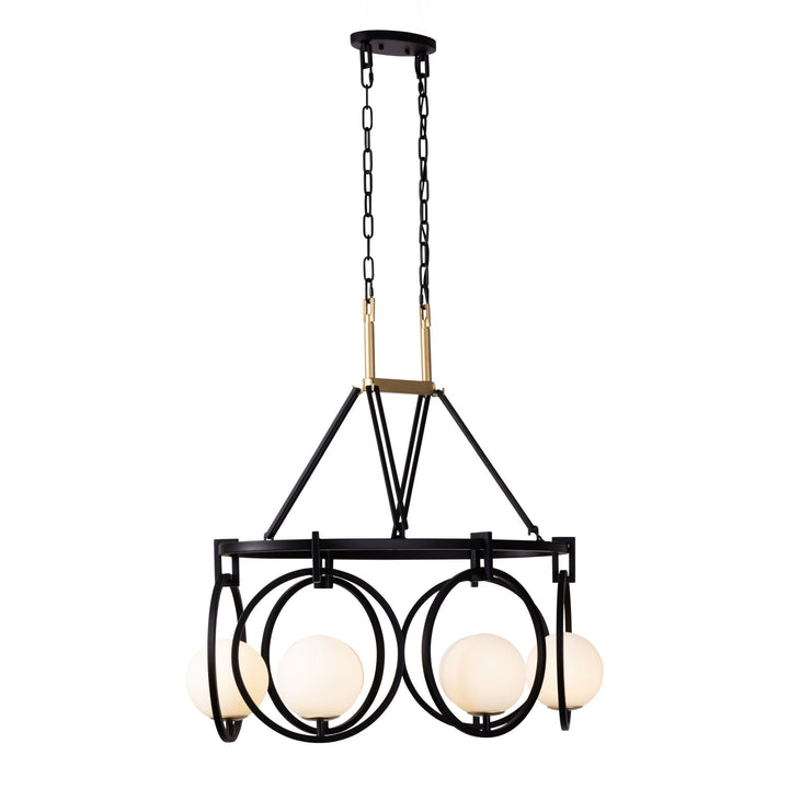 Stopwatch 388N06MBFG 6-Light Kitchen Island Pendant - Matte Black/French Gold