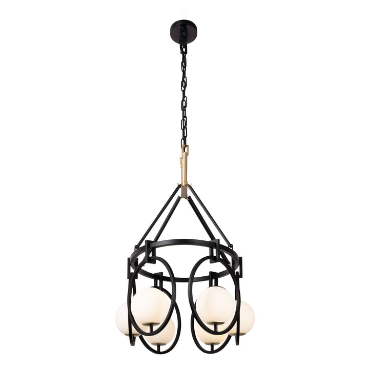 Stopwatch 388N06MBFG 6-Light Kitchen Island Pendant - Matte Black/French Gold