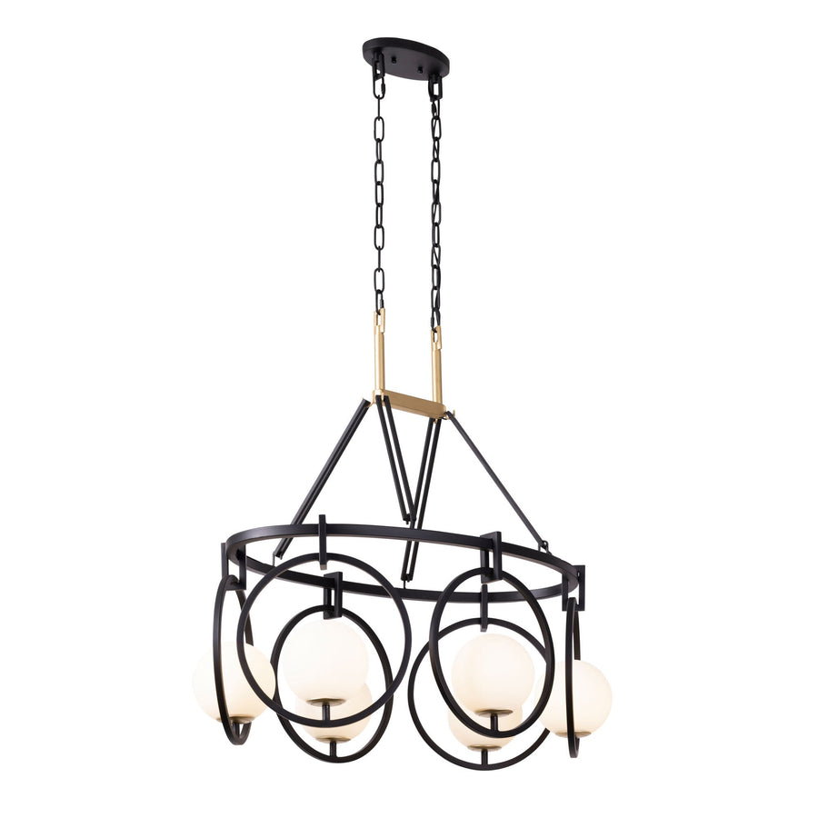 Stopwatch 388N06MBFG 6-Light Kitchen Island Pendant - Matte Black/French Gold