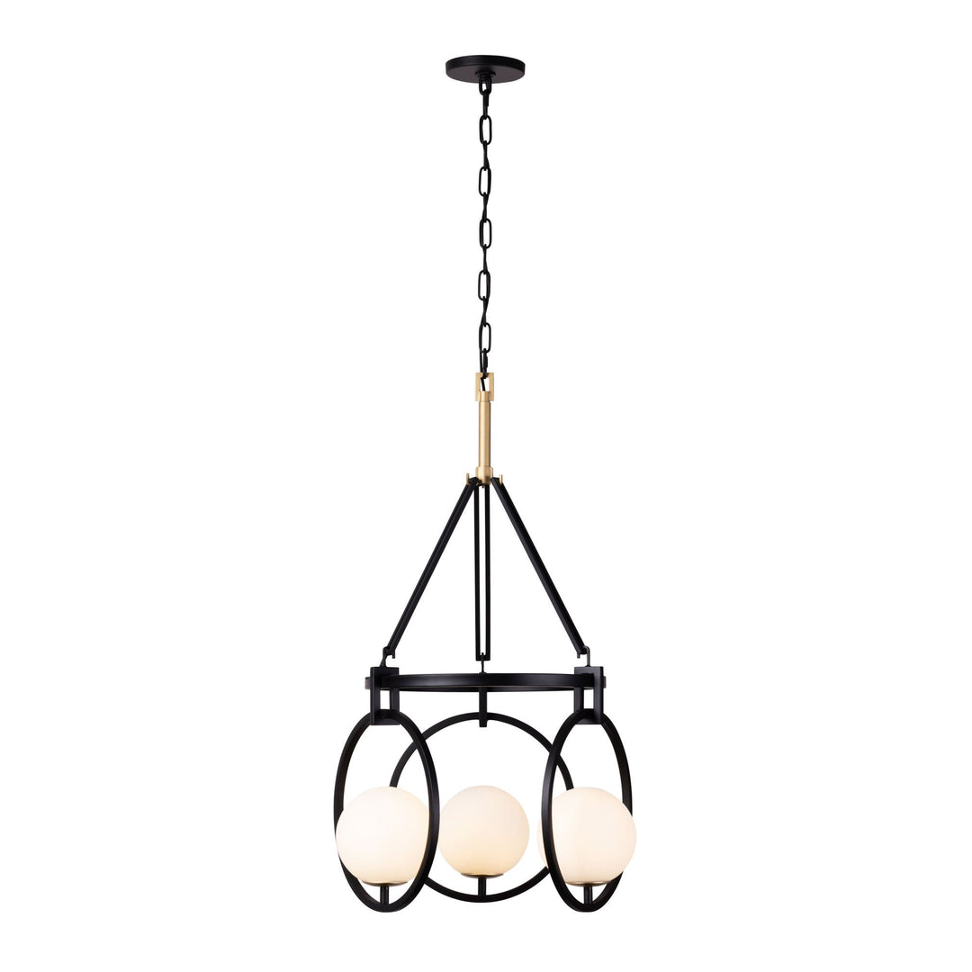 Stopwatch 388P03MBFG 3-Light Pendant Light - Matte Black/French Gold