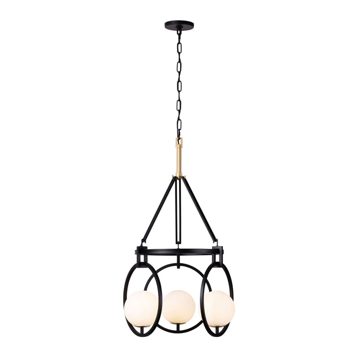 Stopwatch 388P03MBFG 3-Light Pendant Light - Matte Black/French Gold