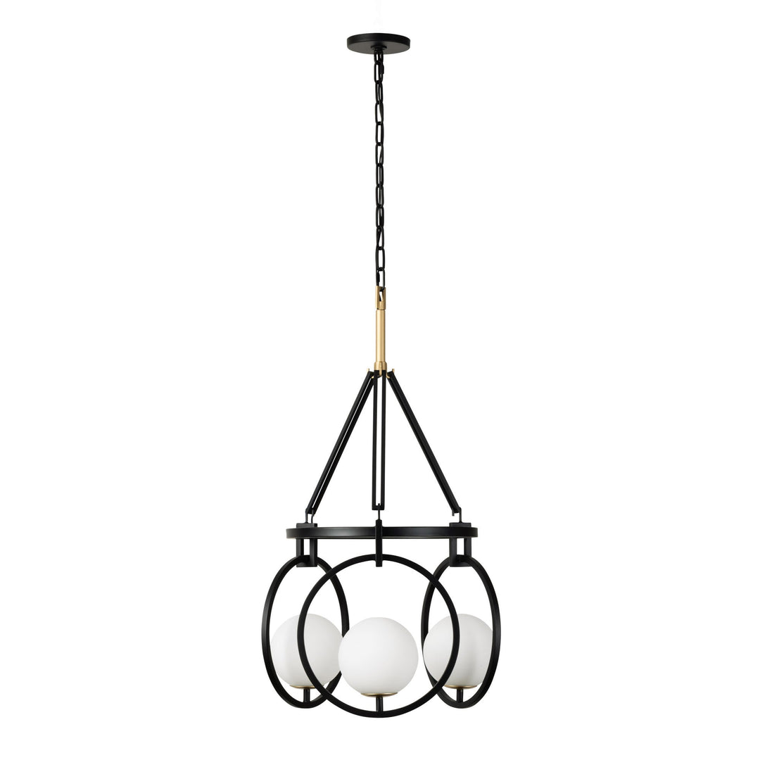 Stopwatch 388P03MBFG 3-Light Pendant Light - Matte Black/French Gold