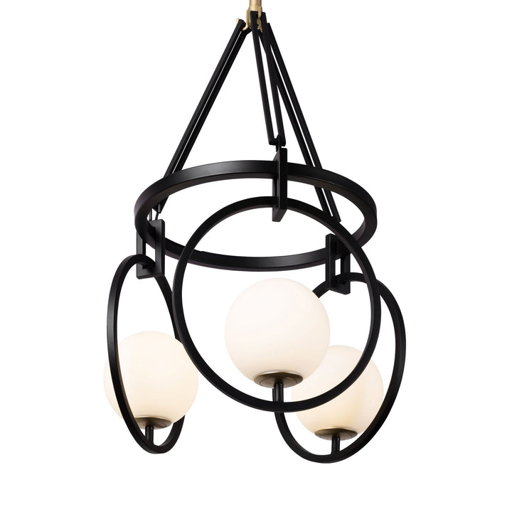 Stopwatch 388P03MBFG 3-Light Pendant Light - Matte Black/French Gold