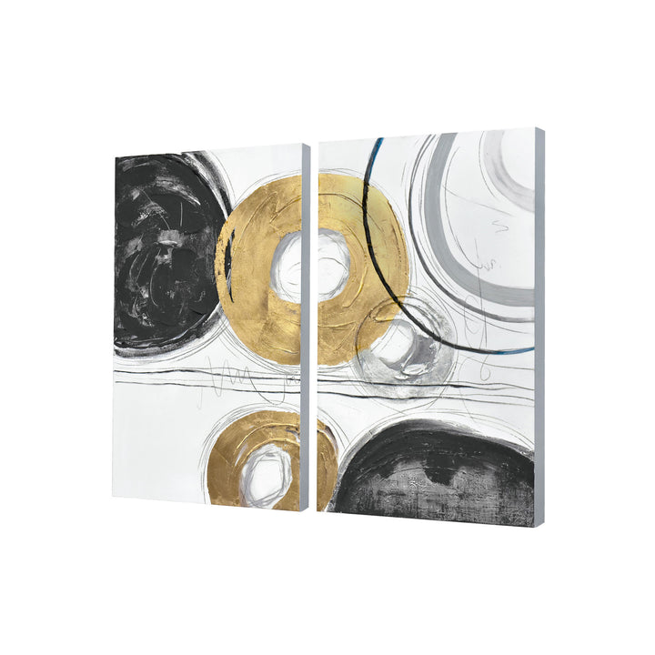 Circle Gets The Square 435WA10 3D Diptych Wall Art