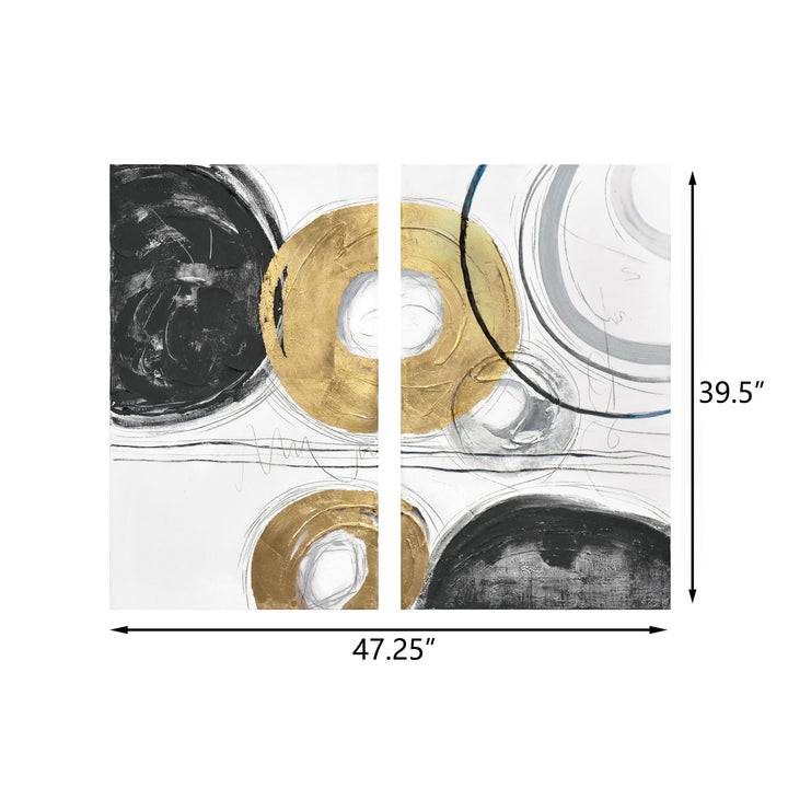 Circle Gets The Square 435WA10 3D Diptych Wall Art