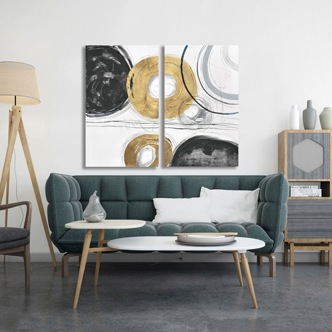 Circle Gets The Square 435WA10 3D Diptych Wall Art