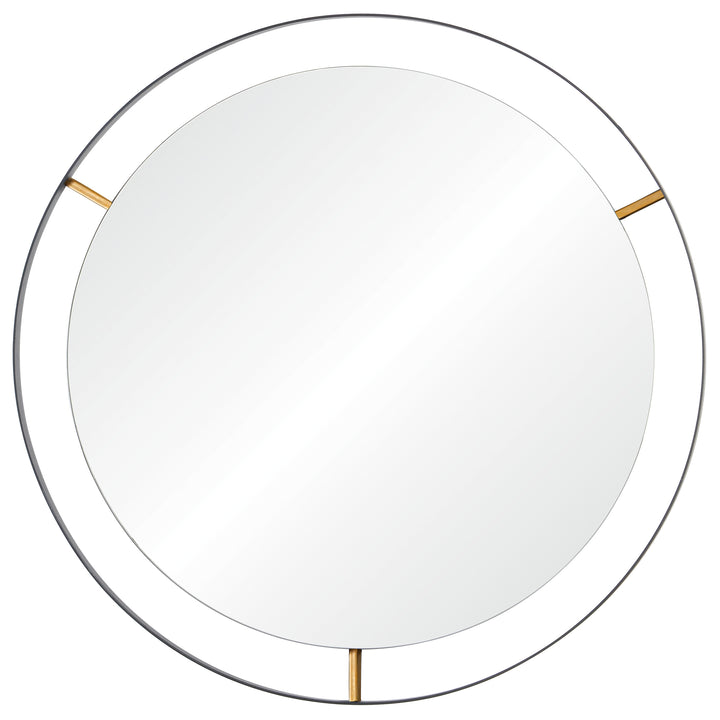 Framed 610000 20-Inch Round Wall Mirror - Black