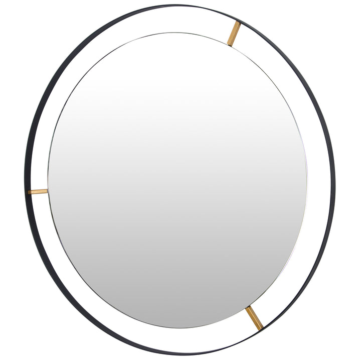 Framed 610000 20-Inch Round Wall Mirror - Black