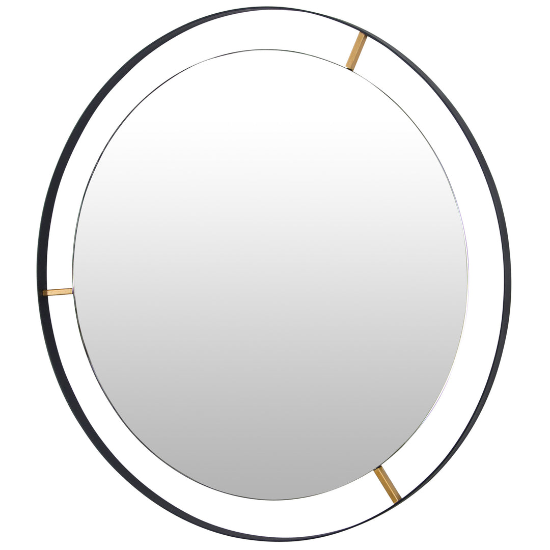 Framed 610010 30-Inch Round Wall Mirror - Black