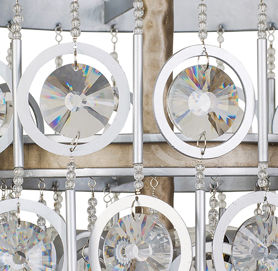 Charmed 7-Lt Pendant Light - Silver/Champagne Mist - 296P07SICM