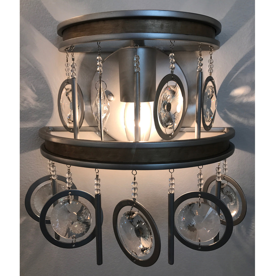 Charmed 1-Light Wall Sconce - Silver/Champagne Mist - 296W01SICM