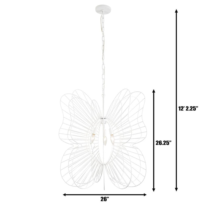 Monarch Butterfly 3-Lt Pendant Light - White - 330P03WH