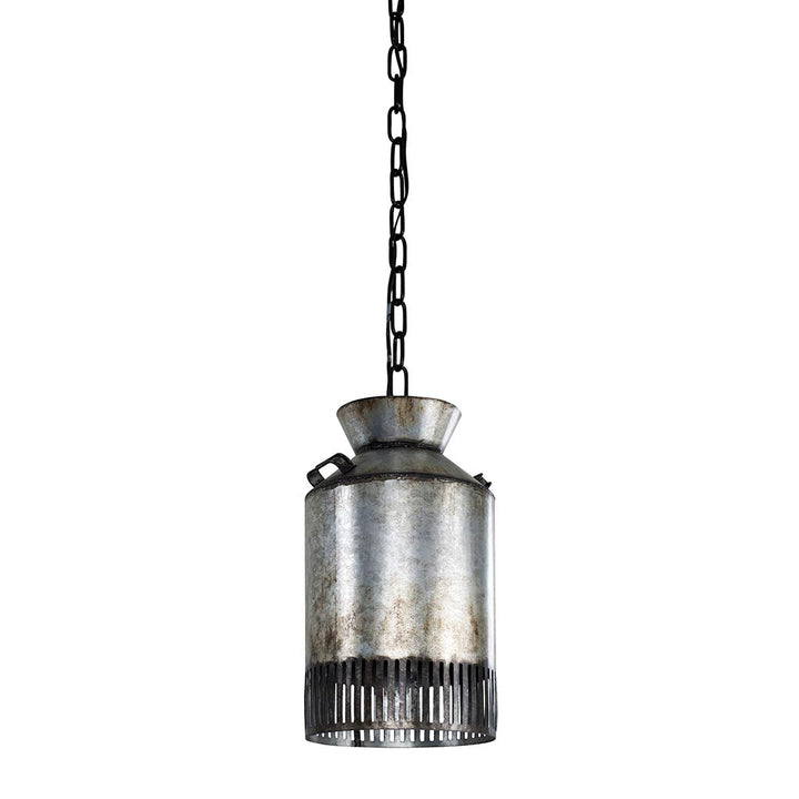 Hickory Lane 1-Lt Mini Pendant Light - Ombre Galvanized/Black - 335M01OG