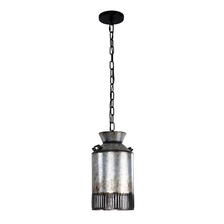 Hickory Lane 1-Lt Mini Pendant Light - Ombre Galvanized/Black - 335M01OG