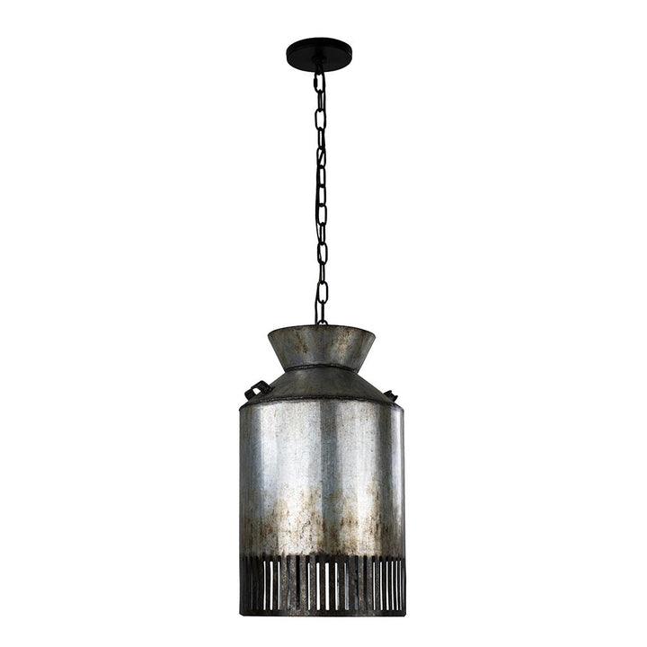 Hickory Lane 1-Lt Pendant Light - Ombre Galvanized/Black - 335P01OG