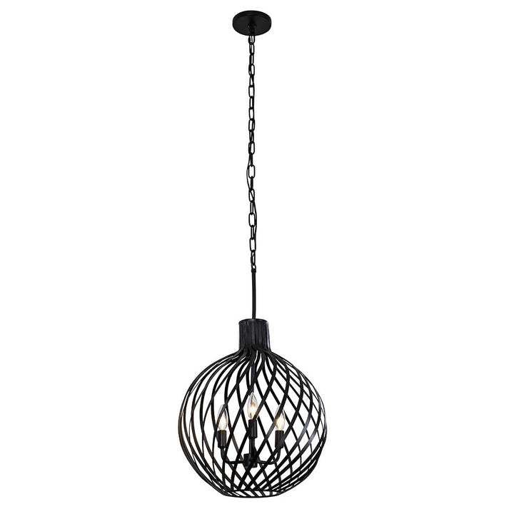 Bronwyn 3-Lt Pendant Light - Black - 338P03BL