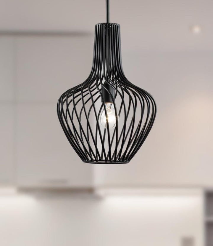 Elsa 1-Lt Genie Bottle Pendant Light - Black - 339P01ABL