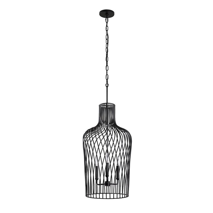 Elsa 3-L t Wine Bottle Pendant Light - Black - 339P03CBL