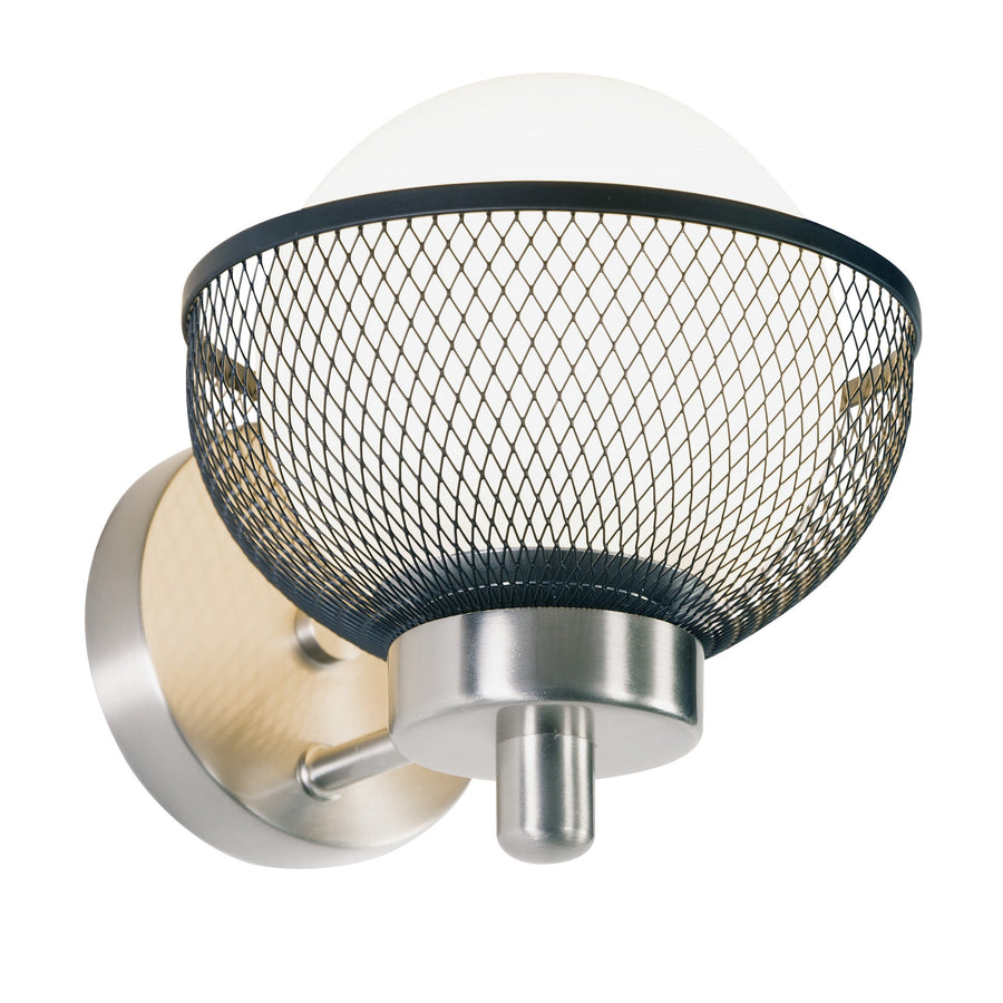 Aris 1-Lt Vanity Light - Brushed Nickel/Black