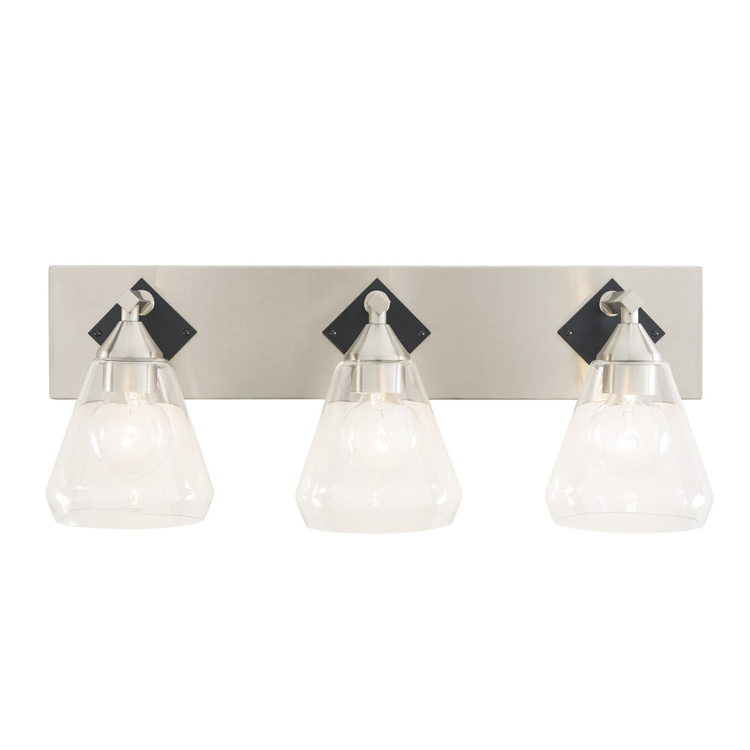 Prestige 3-Lt Vanity Light - Brushed Nickel/Matte Black