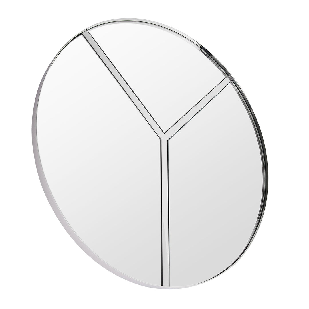Lyra 30-in Round Accent Mirror - Polished Nickel 4DMI0106