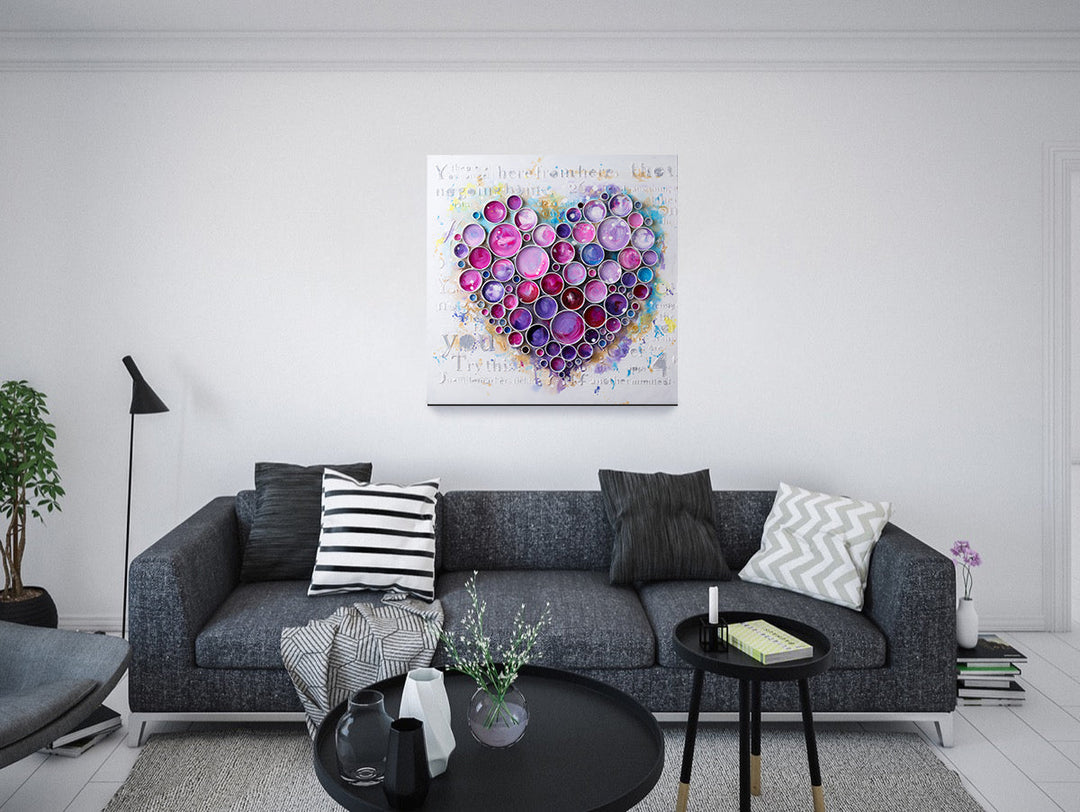 Work Of Heart Fuchsia Mixed-Media Wall Art - 4DWA0112