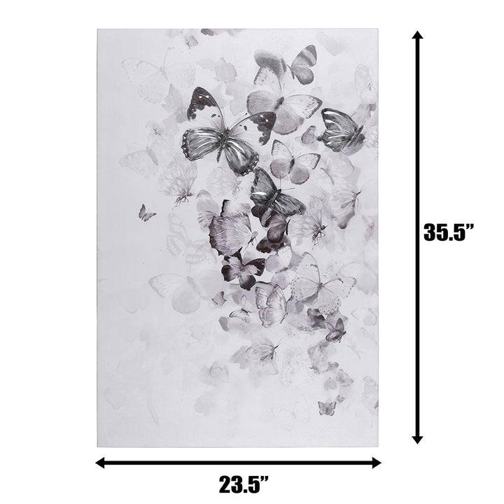 Kaleidoscope Black and White Mixed-Media Butterfly Art - 4DWA0118