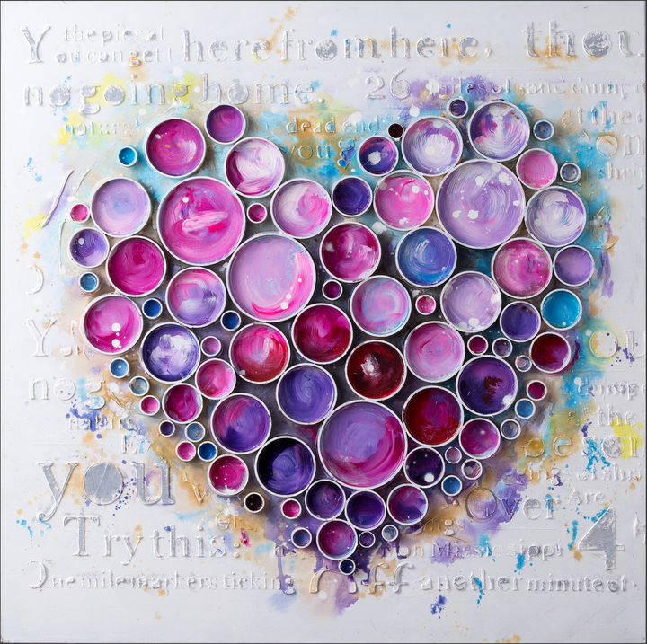 Work Of Heart Fuchsia Mixed-Media Wall Art - 4DWA0112