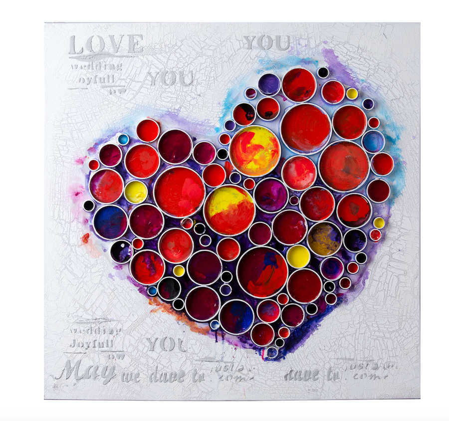 Work Of Heart Red Mixed-Media Wall Art  4DWA0113