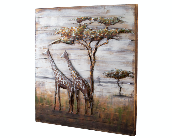 Serengeti Mixed-Media Metal on Wood Wall Art 4DWA0109